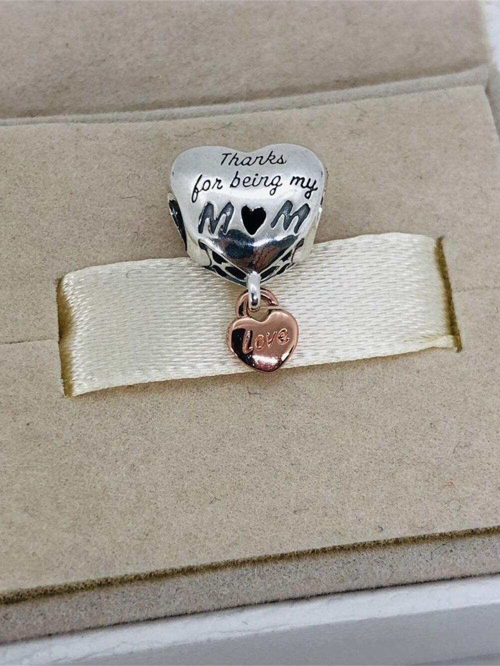 ✨🔥Pandora Love You Mom Heart Charm Thanks for being my mum